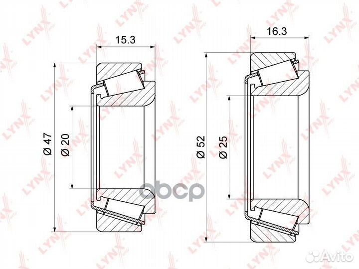 Подшипник ступицы колеса к-т 2шт. зад прав/ле
