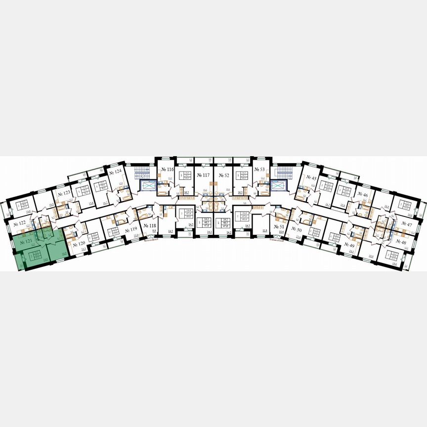 2-к. квартира, 51,5 м², 6/8 эт.