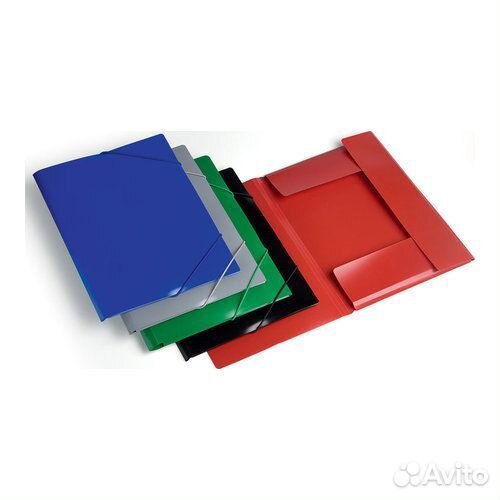 Папка на резинке Бюрократ -BPR13blue