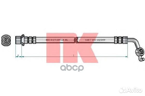 Шланг тормозной передний правый