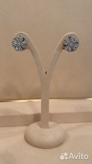 Серьги цветы swarovski