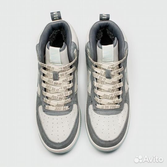 Кроссовки Nike Air Force 1 Mid Grey / White Blue F