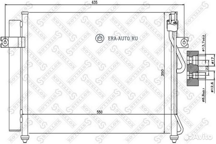 Stellox 1045028SX AVA HY5090oehy-976061C350 радиатор конд.\ Hyundai Getz 1.6 AT 02