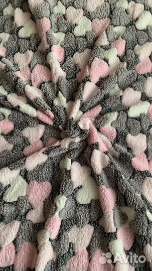 Плед 180х200 сердечки