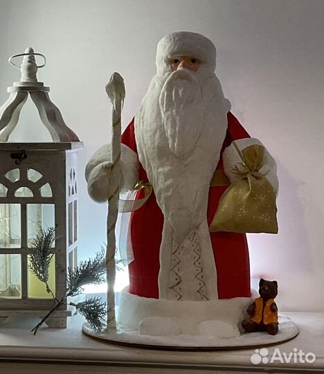 Большой Дед Мороз из ваты под ёлку, 49см