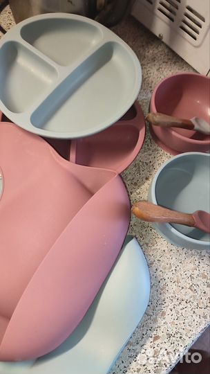 Силиконовая безопасная посуда для ребенка
