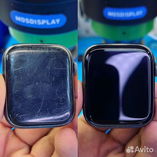 Полировка дисплеев iPhone и Apple watch