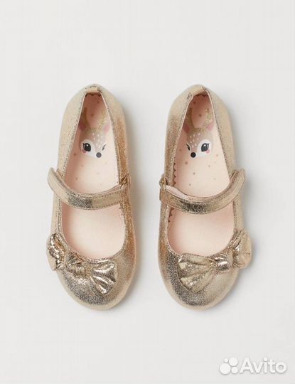 Балетки золотистые hm 34, 35 новые