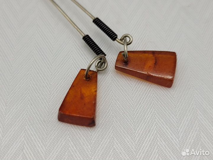 Бижутерия СССР Брошь булавка игла Янтарь