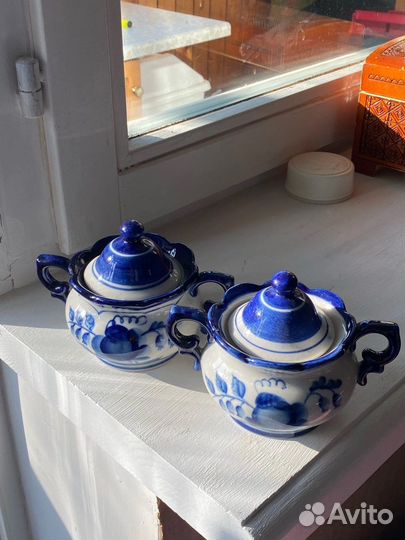 Сахарница Олимпиада 80 Гжель СССР