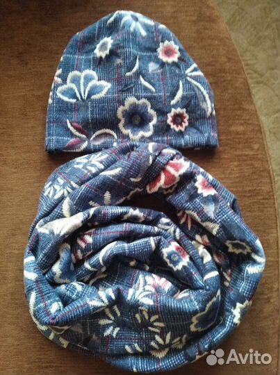 Комплект шапка и снуд женский