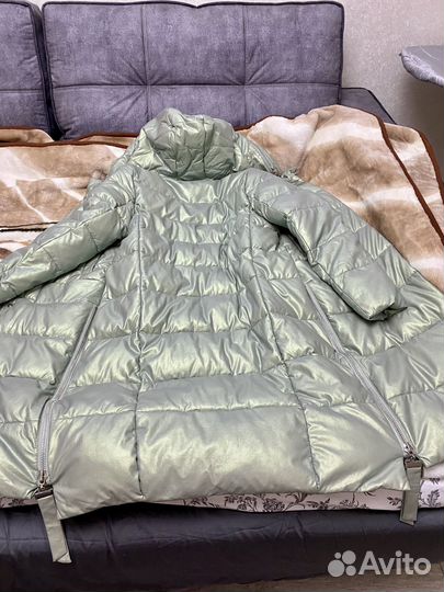 Пуховик из экокожи зимний