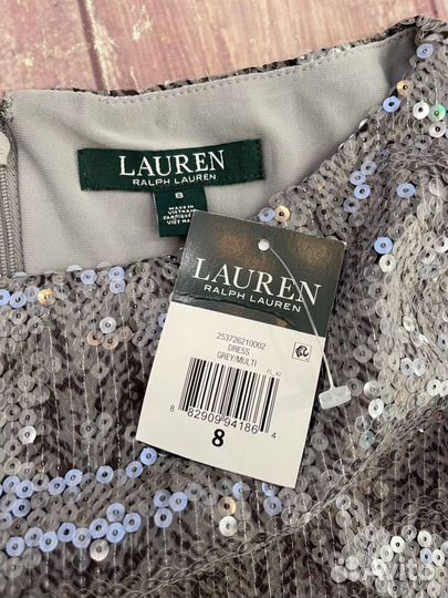 Крутое серебряное платье футляр Ralph Lauren M