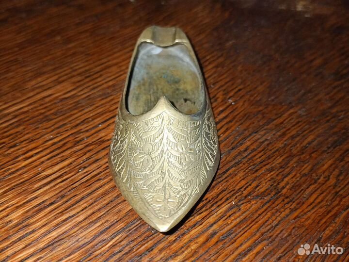 Пепельница Туфелька. Латунь. Винтаж. Индия