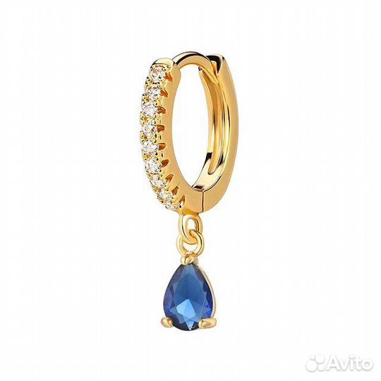 Сережка сине - золотая