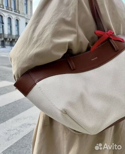 Polene сумка cyme canvas cognac