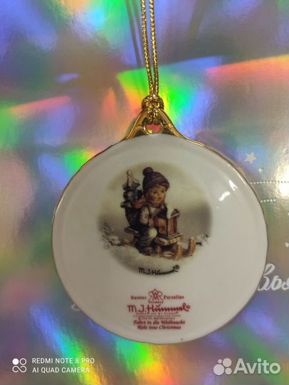 Елочные игрушки фарфор золото