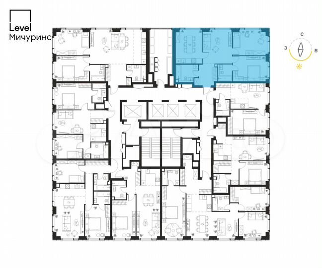 3-к. квартира, 74,2 м², 17/30 эт.