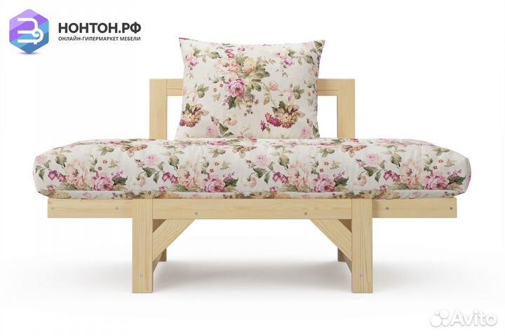 Кресло Амбер бежевое с цветами