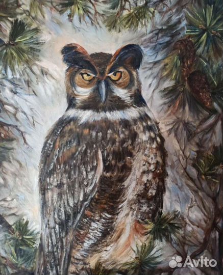 Картина маслом Сова