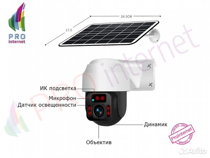 Камера видеонаблюдения WiFi с сим картой 4G PTZ