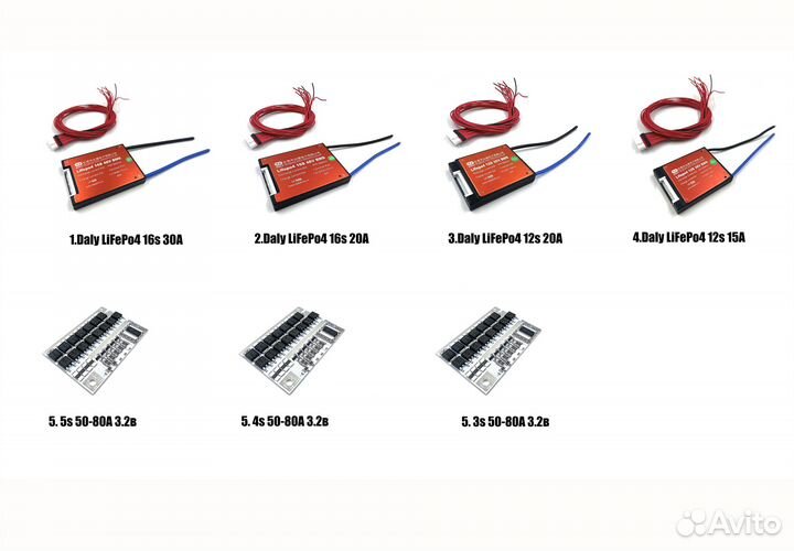 BMS-платы LiFePo4 3.2В, 3S-16S, 15А-80А (оптом)