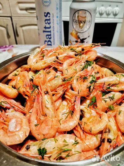 Креветки 90+ на развес и в коробках 5кг