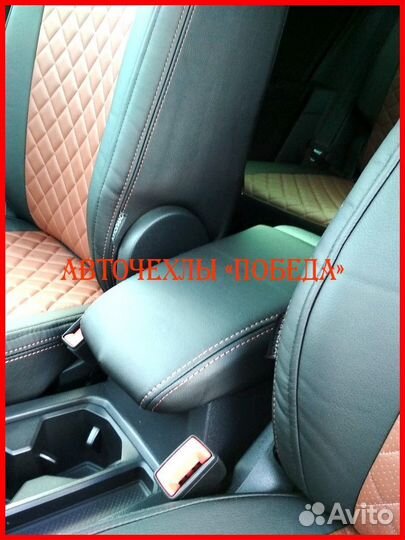 Чехлы Volkswagen Tiguan 1 из экокожи чёрно-коричне