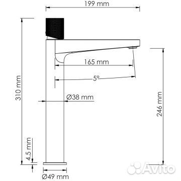 Смеситель Wasserkraft Ems 7603H, глянцевое золото