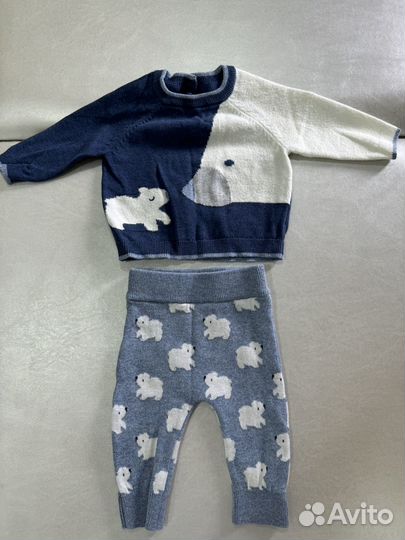Вязаный костюм для новорожденного 56