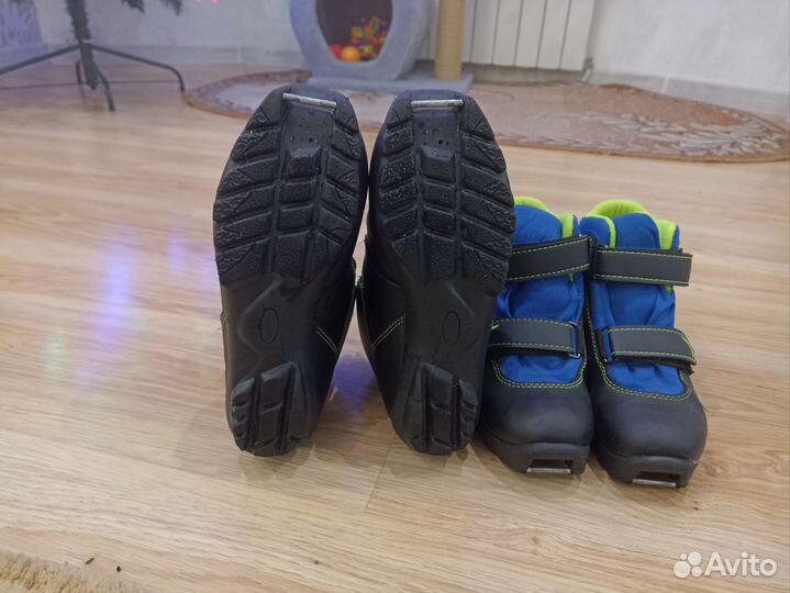 Лыжные ботинки, детские, 35 размер, на липучках