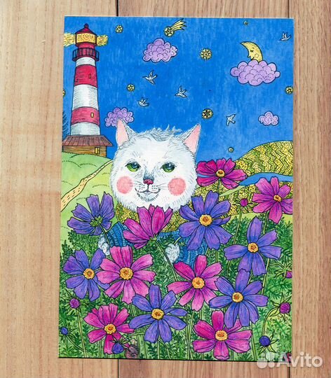 Большой набор почтовых открыток с котиками 36 штук