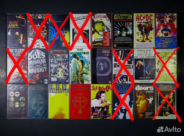 Коллекция видеокассет VHS с музыкой Hi-Fi Stereo