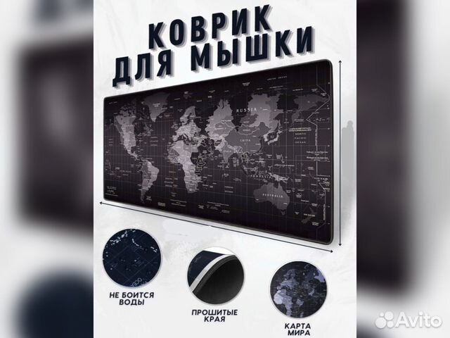 Компьютерный коврик для мыши карта мира