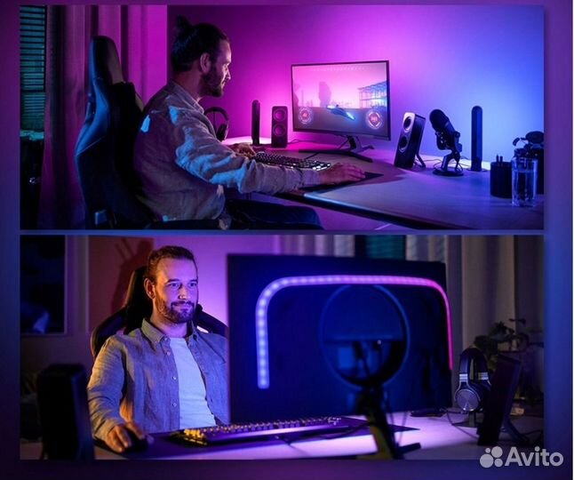 Подсветка монитора Philips hue+ hue bridge