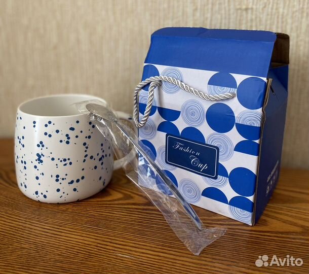 Набор кружка с ложкой на подарок коробка