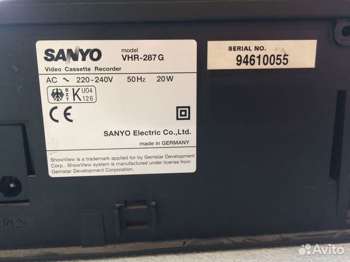 Sanyo VHR-287 G (Made in Germany - не кЕтай)