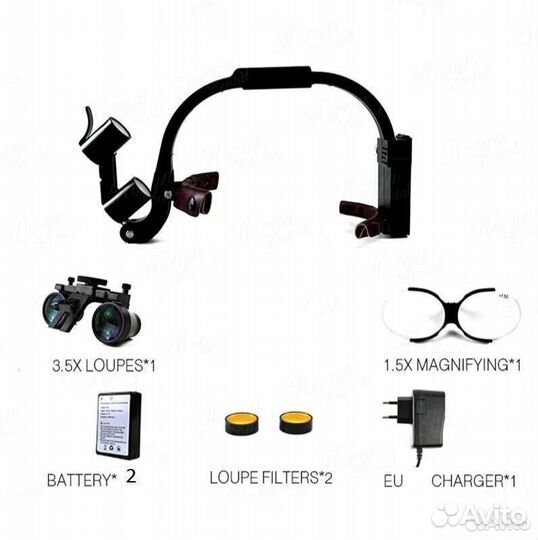 Налобный осветитель с бинокулярами