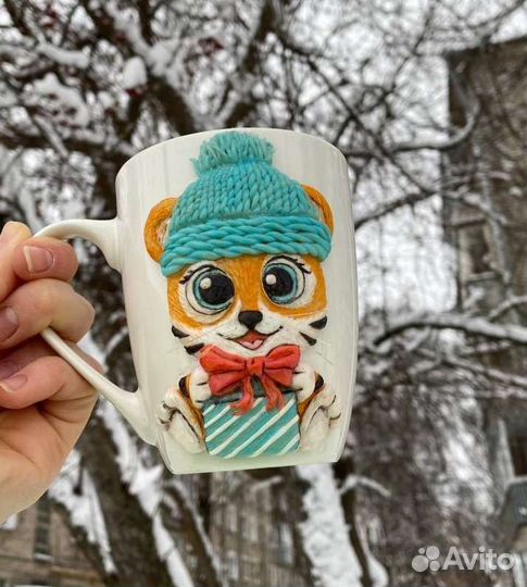 Кружка с полимерным декором