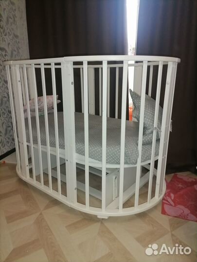 Детская кроватка трансформер круглая