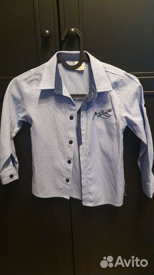 Рубашка для мальчика 110 голубая