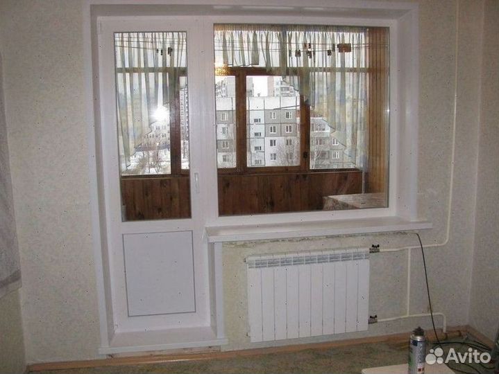 Балконный блок с дверьюпвх