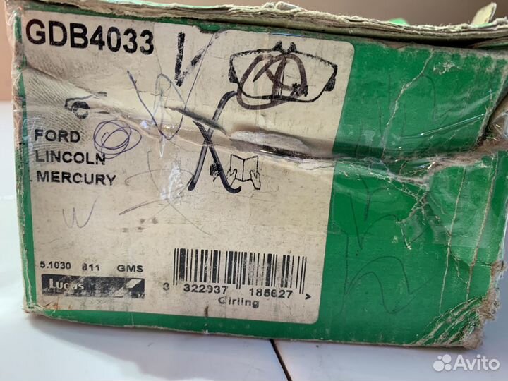 Колодки передние Ford Taurus Windstar V6 Trw