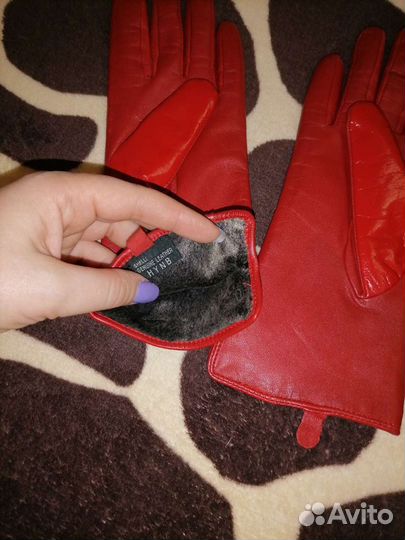 Перчатки женские кожаные