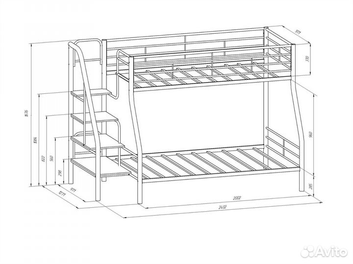 Кровать двухъярусная Толедо 1