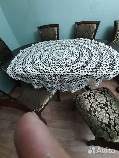 Скатерть круглая вязанаях