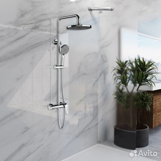 Душ. система хром 225мм смесит. Vincea Arco vsfs