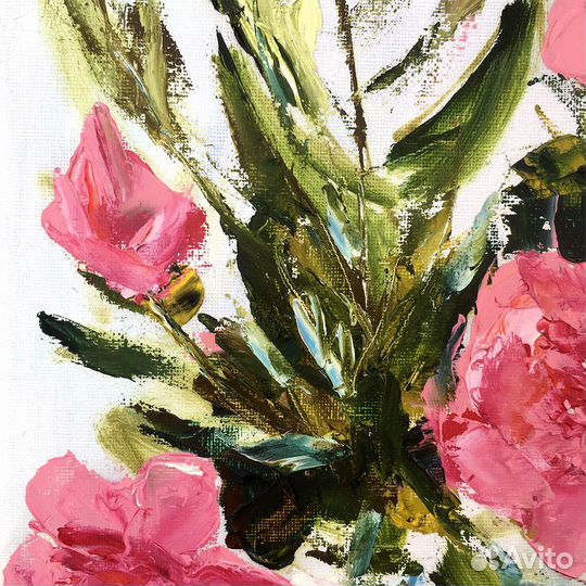 Картина маслом Пионы