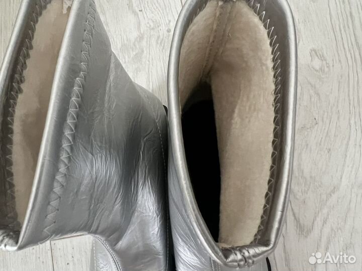 Ботильоны серебристые новые 38-38,5
