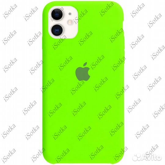 Чехол Apple iPhone 12 / 12 Pro Liquid Silicone Case №59 (закрытый низ) (салатовый)